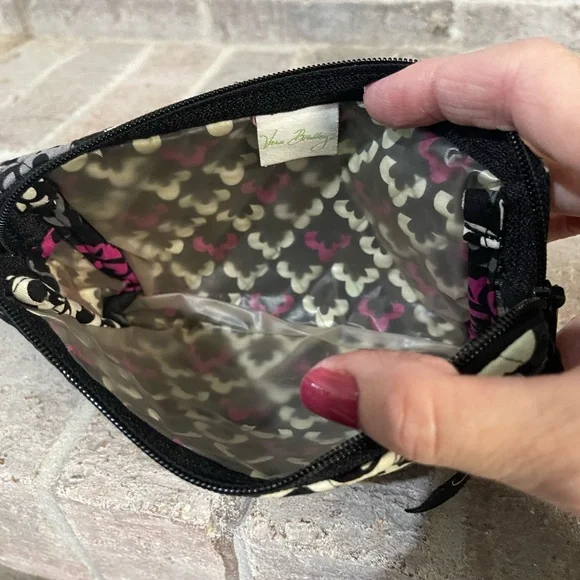 Vera Bradley Black and Pink Cosmetic Bag - Picture 7 of 8